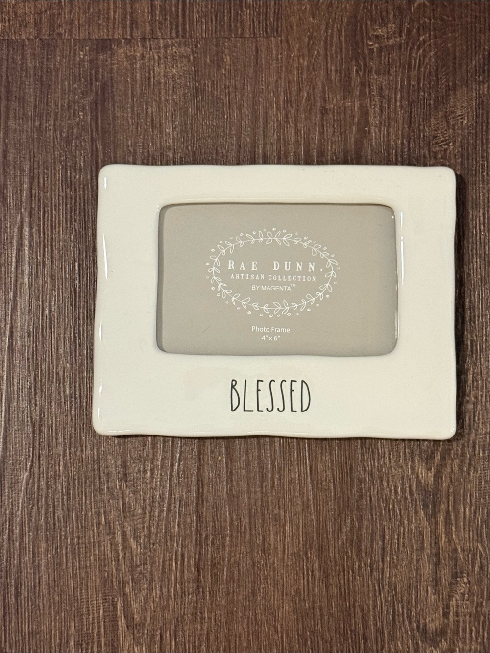 Rae Dunn Cream Ceramic Frame with "Blessed" Lettering